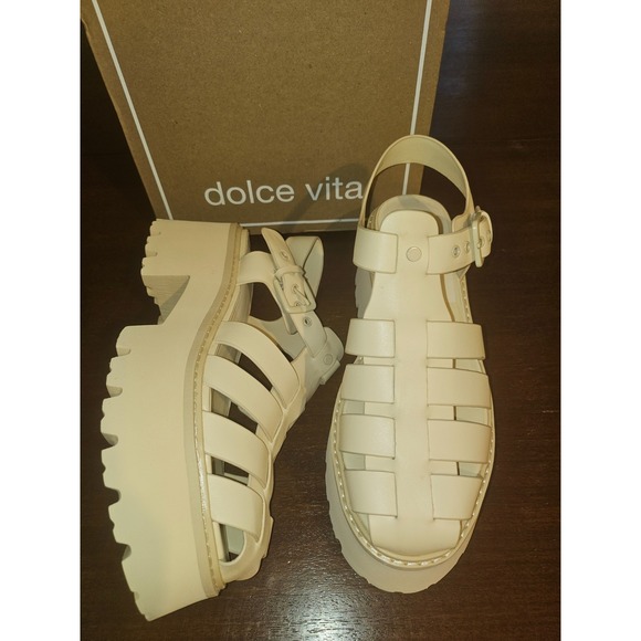 Dolce Vita Women's Lasly Tonal Light Yellow Platform Sandal Shoe, Size 8 NIB - Picture 5 of 7